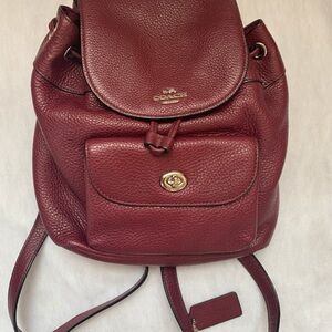 Coach Deep Red Leather Backpack - excellent condition